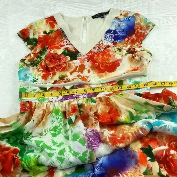 Sami and Dani flowers and mesh vibrant fit and flare dress, size 9 or 10 - Picture 6 of 10
